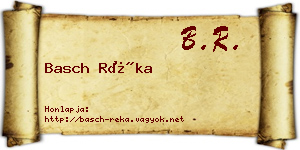 Basch Réka névjegykártya